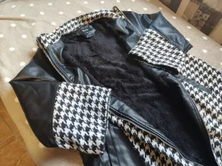 Nueva Chaqueta polipiel y tejido mujer