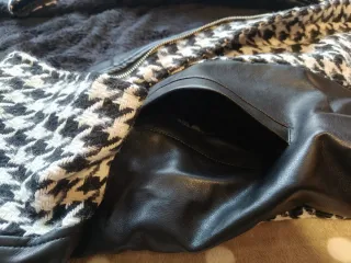 Nueva Chaqueta polipiel y tejido mujer