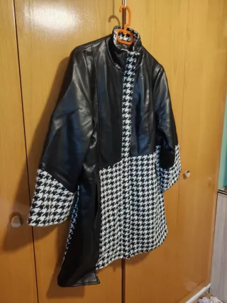 Nueva Chaqueta polipiel y tejido mujer