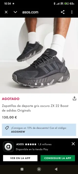 Adidas ZX 22 BOOST Negro/Gris