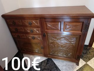 Mesa de costura antigua de madera