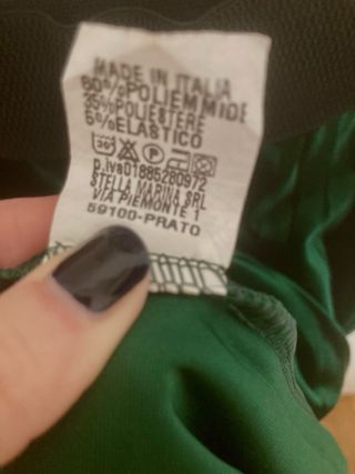 Gonna verde velluto plissettata vita elasticizzata