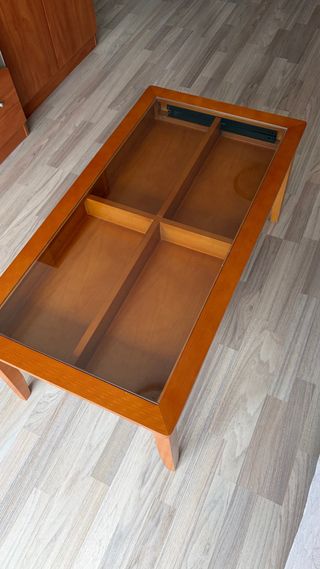 Mesa de centro madera y cristal