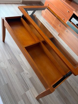 Mesa de centro madera y cristal