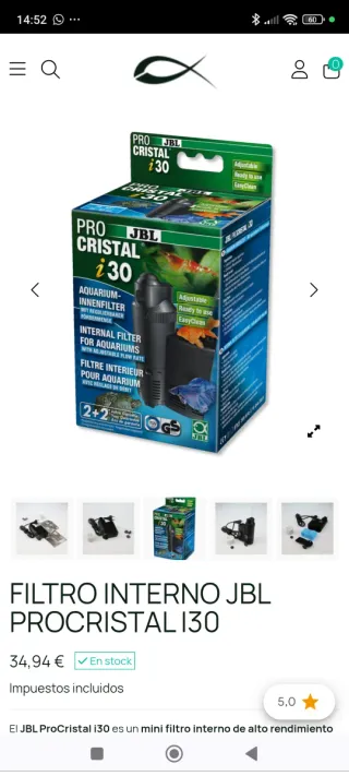 Filtro interno JBL PROcristal i30 per acquari