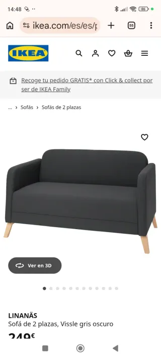 Sofá 2 plazas beige