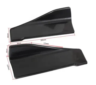 Faldones Laterales Trasero Coche Universal Negro