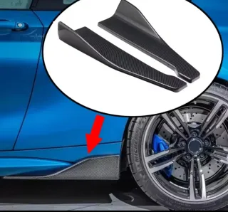 Faldones Laterales Trasero Coche Universal Negro