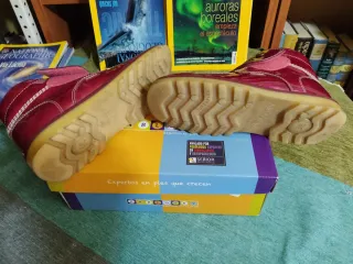 Botas niña Pablosky de piel rosa/rojo