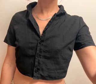 Camisa negra corta Talla M