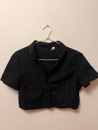 Camisa negra corta Talla M