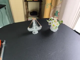 Figurita Barco Cristal Transparente y dorado