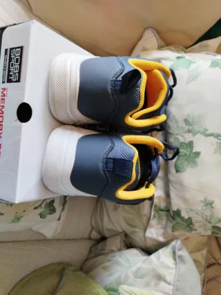 Zapatillas Skechers Hombre Azul y Amarillo