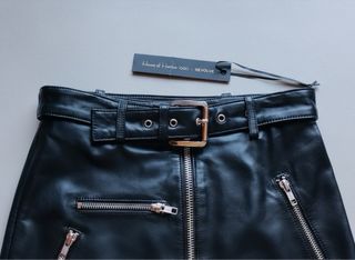 Nueva con etiqueta HOH1960 Falda Piel Negra T. XS