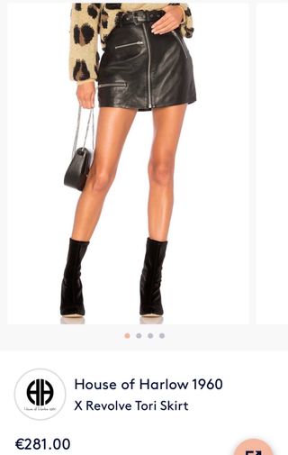 Nueva con etiqueta HOH1960 Falda Piel Negra T. XS