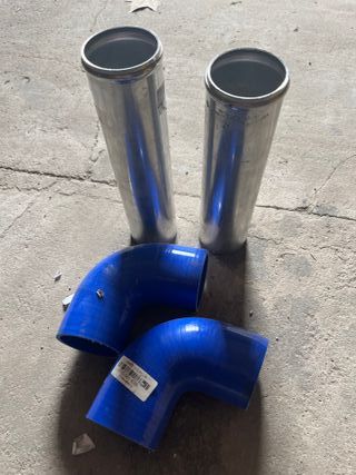 Tubos aluminio 63mm y codos silicona