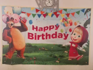 Banner Masha e Orso Compleanno