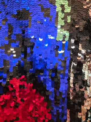 Falda Desigual lentejuelas multicolor