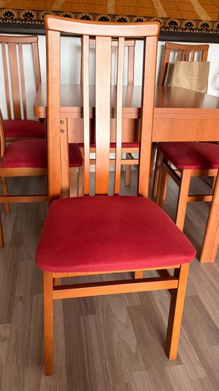 Mesa comedor extensible y 6 sillas