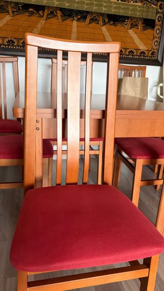 Mesa comedor extensible y 6 sillas