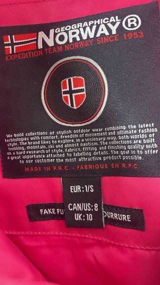 Chaqueta Geographical Norway Rosa Talla M