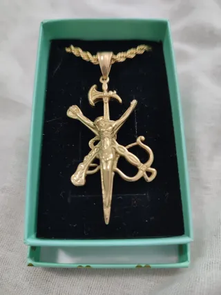 Colgante Cruz con Cadena Oro