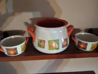 Juego de porcelana con diseño de frutas