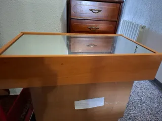 Armario baño madera y cristal