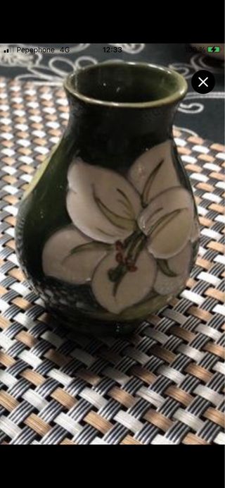 Jarrón Walter Moorcroft Hibiscus  /escucho ofertas