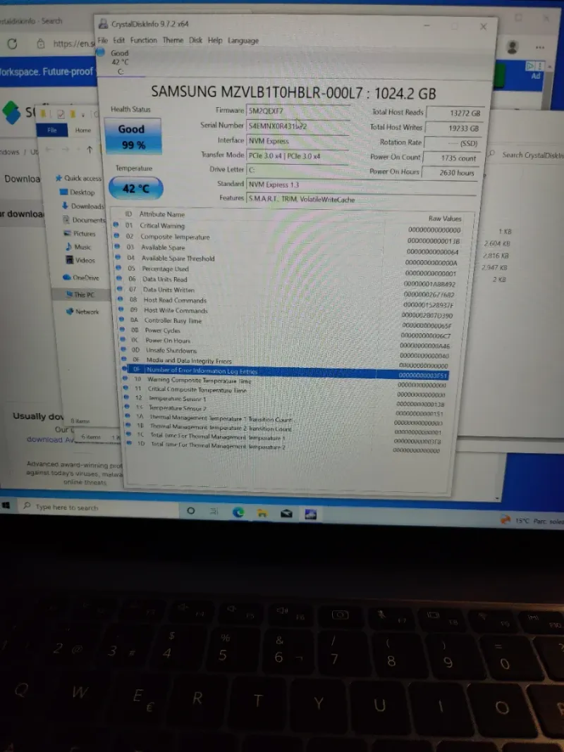 SSD Samsung PM981 1TB NVMe M.2 PCIe afbeelding 4