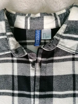 Camicia uomo quadri bianca e nera