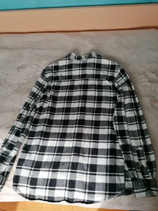 Camicia uomo quadri bianca e nera