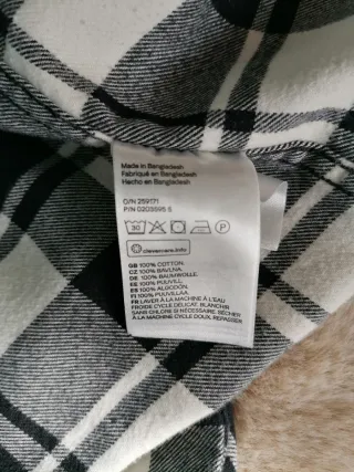 Camicia uomo quadri bianca e nera