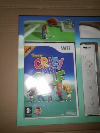 NUEVO.Juego Wii Bigben Crazy Mini Golf + Accesorio