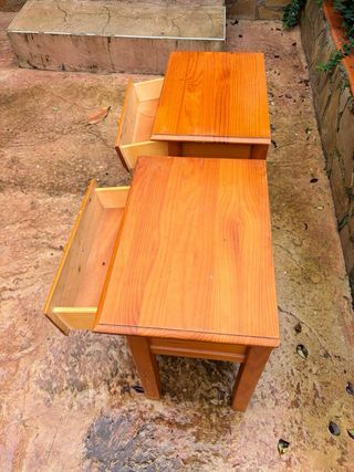 2 Mesitas de Noche Pino Macizo