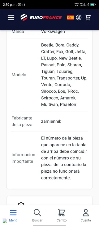 Controlador Audio Volkswagen Ericsson KRY 105 170