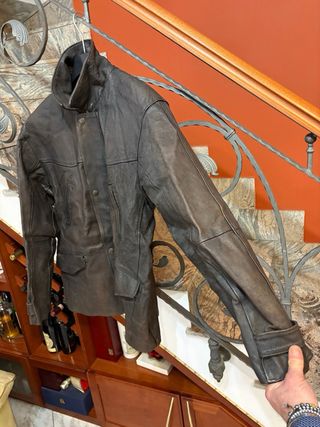 Giacca vera pelle vissuta vintage vecchia America