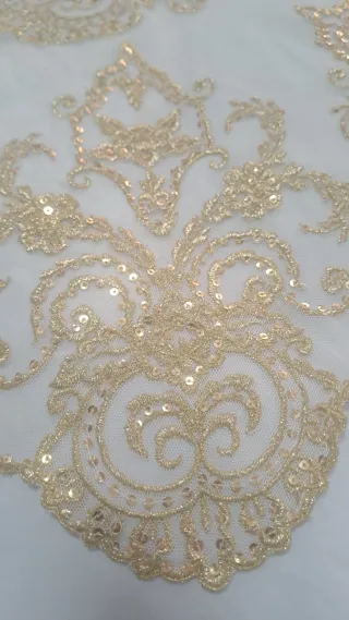 Delantal Fallera Niña Beige Dorado