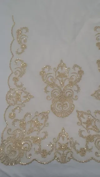 Delantal Fallera Niña Beige Dorado