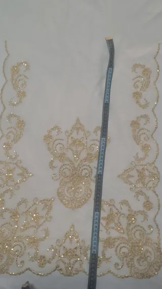 Delantal Fallera Niña Beige Dorado