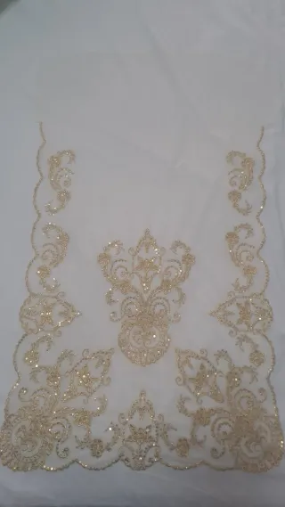 Delantal Fallera Niña Beige Dorado