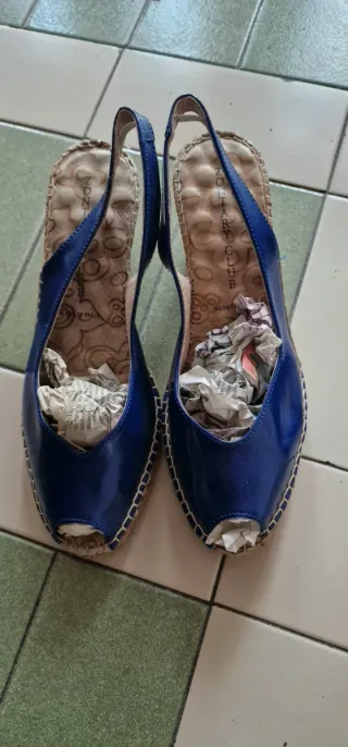 Sandalias cuña ZOTARY CLUB azul mujer