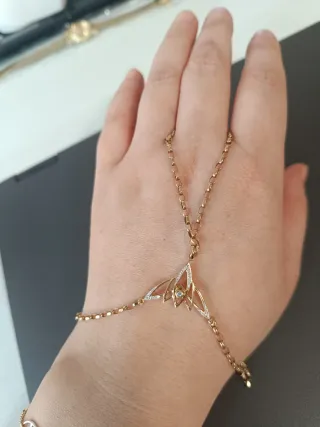 Pulsera de dedo oro 8k con diamante