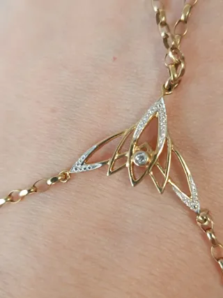 Pulsera de dedo oro 8k con diamante