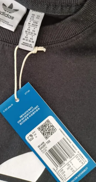 Maglia Adidas crop cotone nera XS