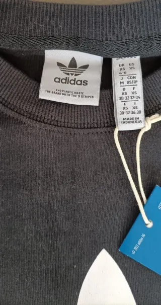 Maglia Adidas crop cotone nera XS