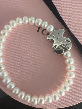 Pulsera Tous Perlas Oso Plata Sin Uso