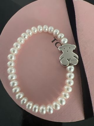 Pulsera Tous Perlas Oso Plata Sin Uso