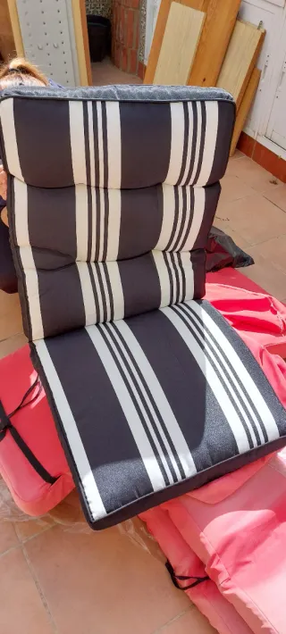 Cojines Rayas Exterior Negro y Blanco, set de 4