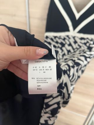 Abito Caractère Seta Nero/Bianco Taglia 44